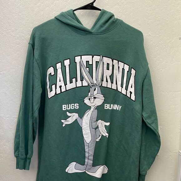 Zara x Looney Tunes Bugs Bunny Green Hoodie Youth 13-14 - Picture 1 of 4